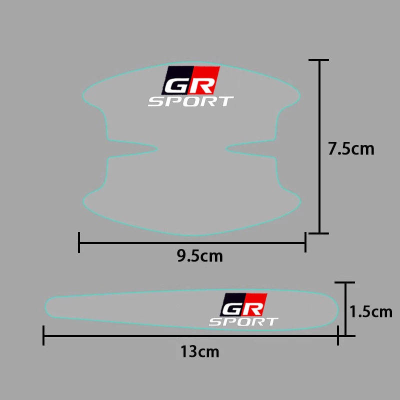 Bộ 8 Miếng Phim Trong Suốt Dán Tay Nắm Cửa Xe Hơi Toyota GR Gazoo Racing Rush Camry Rav4 Yaris Prius VIos Yaris Corolla Cross Wish Revo CHR Avanza Fortuner