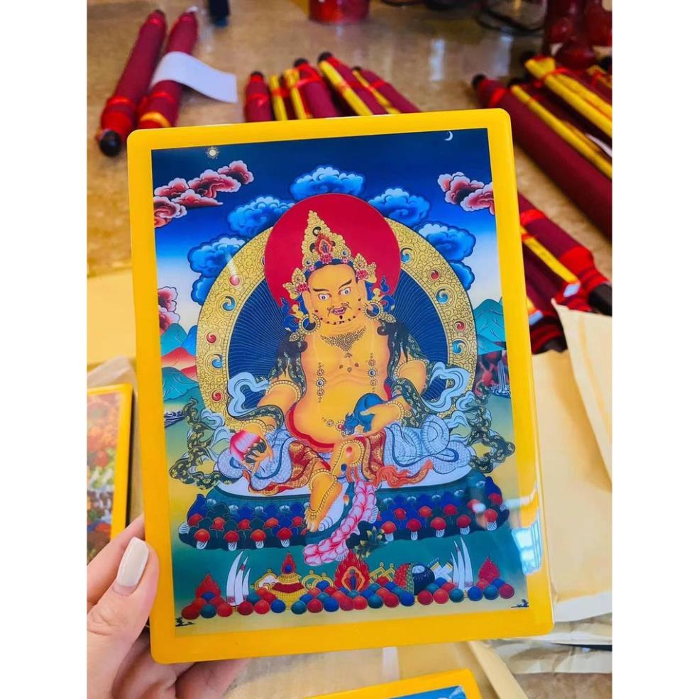 TRANH THANGKA BỔN TÔN MIKA CAO CẤP BÀY BÀN TÂY TẠNG 15X20CM - NHỎ GỌN