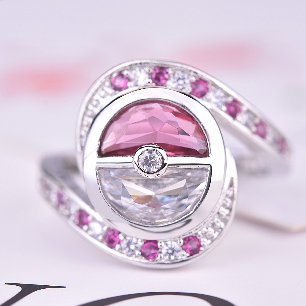 Nhẫn Mạ Bạc 925 Hình Quả Bóng Elf Sáng Tạo