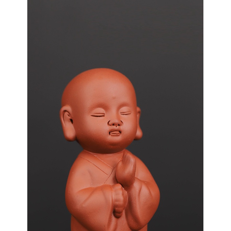Bộ Lọc Trà, Lược Trà Bằng Gốm Hình Chú Tiểu Dùng Pha Trà