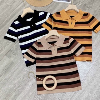 Áo bigsize montogi kẻ ngang cổ đức GK07