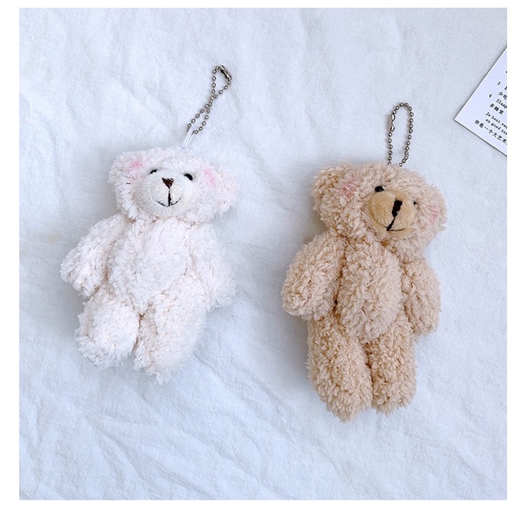 Móc khoá gấu bông treo balo túi xách hình gấu cừu dễ thương