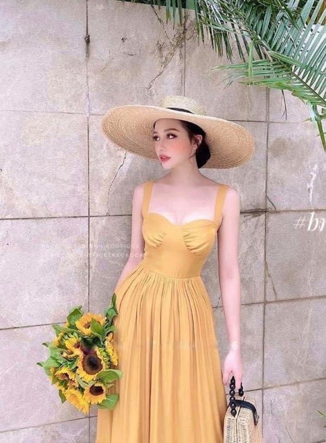 Đầm maxi voan dài quây ngực