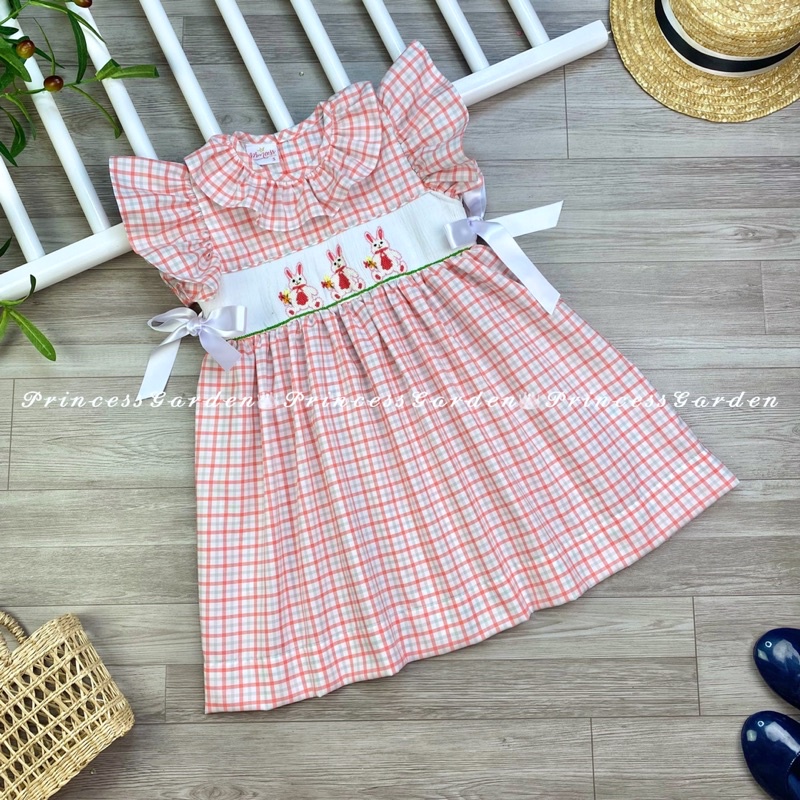 ĐẦM SMOCK THỎ CARO CAM
