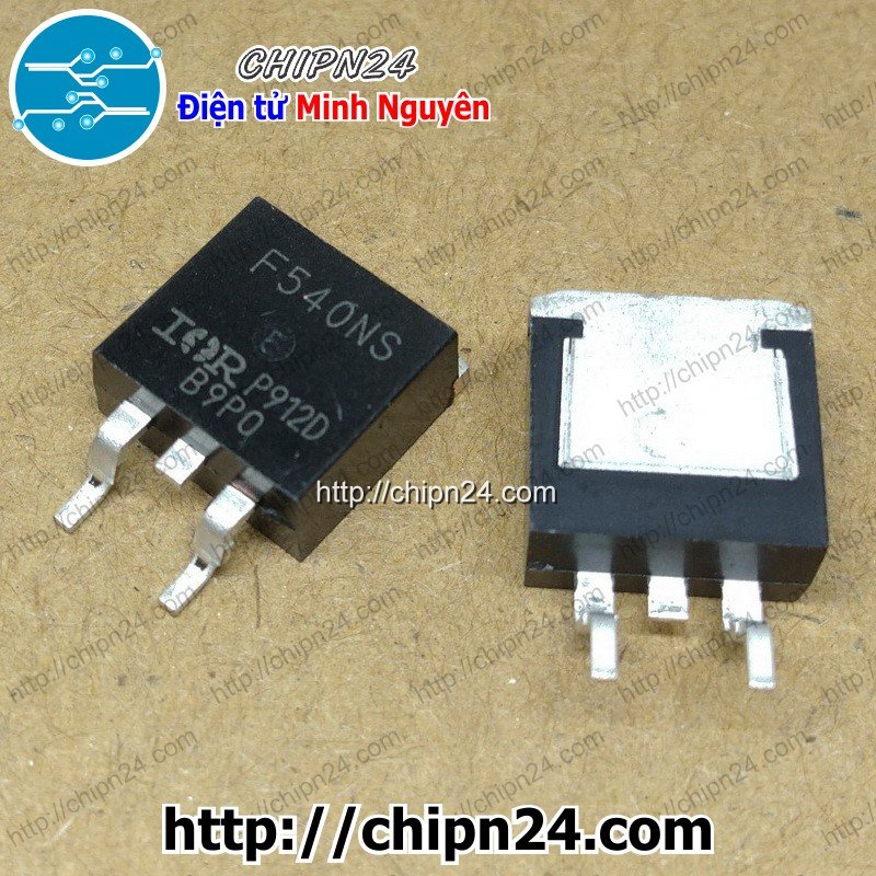 [1 CON] Mosfet Dán IRF540 (Hàng Tốt) TO-263 33A 100V Kênh N (SMD Dán) (IRF540NS F540NS 540)