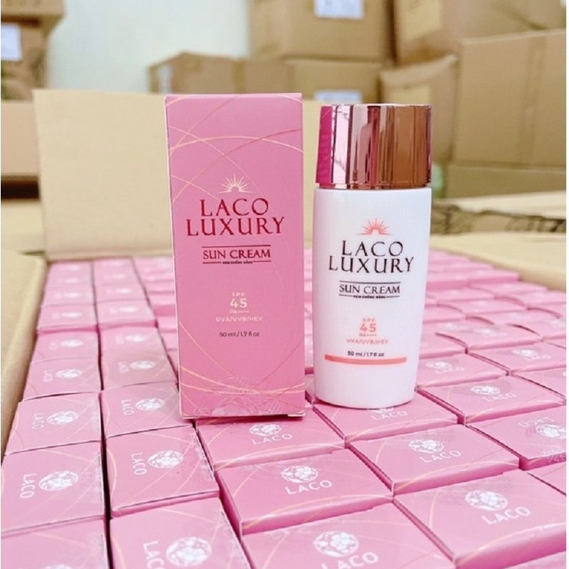 Laco Luxury Sun Cream 50ml Kem Chống Nắng, dưỡng trắng SPF45 PA++++ Lên Tone, Chống UVA, UVB, Không Nhờn, Kiềm Dầu