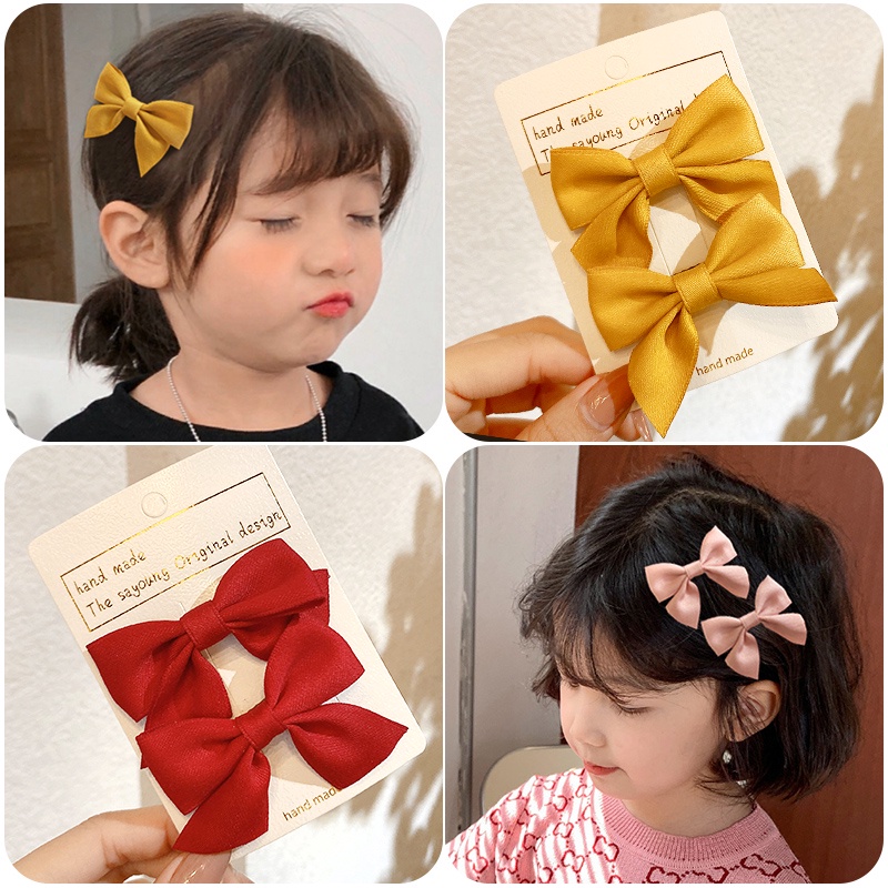 Kẹp Tóc Nơ Đỏ Phong Cách Hàn Quốc Dễ Thương Cho Bé Gái
