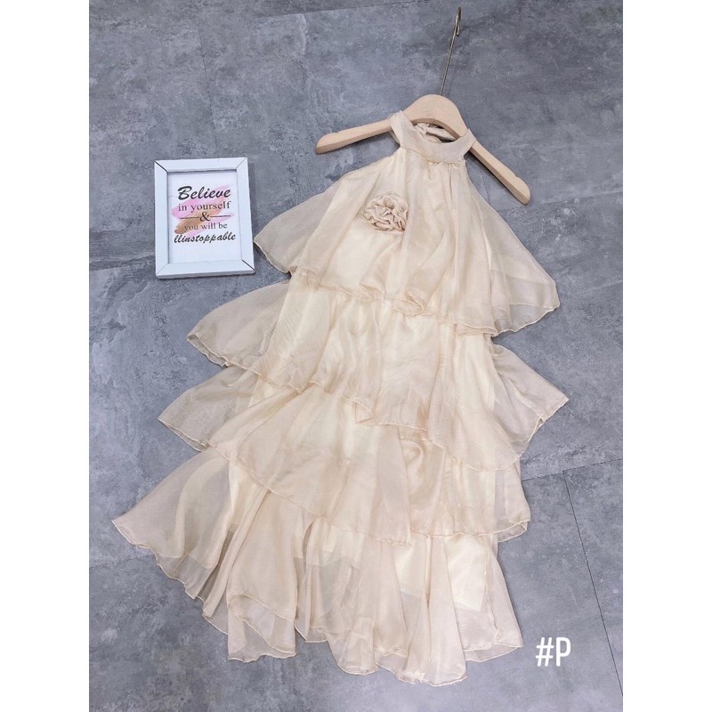 [Mã SKAMA8 giảm 8% đơn 300K] Váy tơ cổ yếm hở lưng thiết kế xếp tầng cực xinh⚡️Ảnh thật | BigBuy360 - bigbuy360.vn