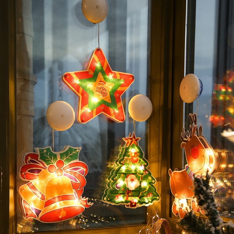 Đèn LED Trang Trí Giáng Sinh / Ngày Lễ Hình Ông Già Noel / Người Tuyết Có Giác Hút Gắn Cửa Sổ / Trong Nhà &amp; Cây Thông Noel