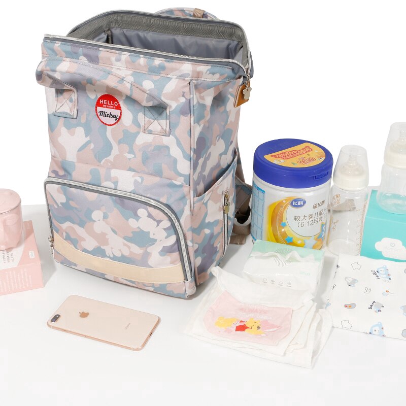 Genuine Disney Túi tã chống thấm cho Mẹ Công suất lớn Ba lô bé Túi thai sản Baby Care Nappy Bag Travel Mummy Bags