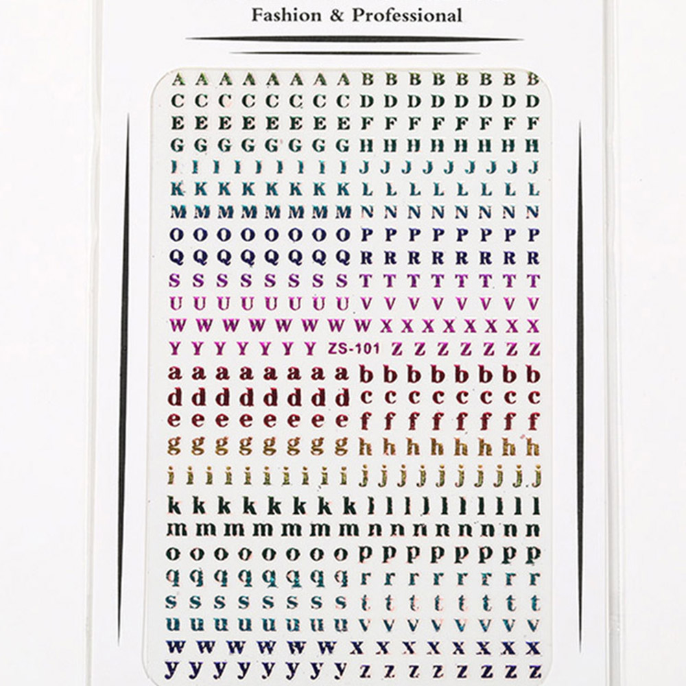 Tờ 26 chữ cái 3D không thấm nước để trang trí móng tay