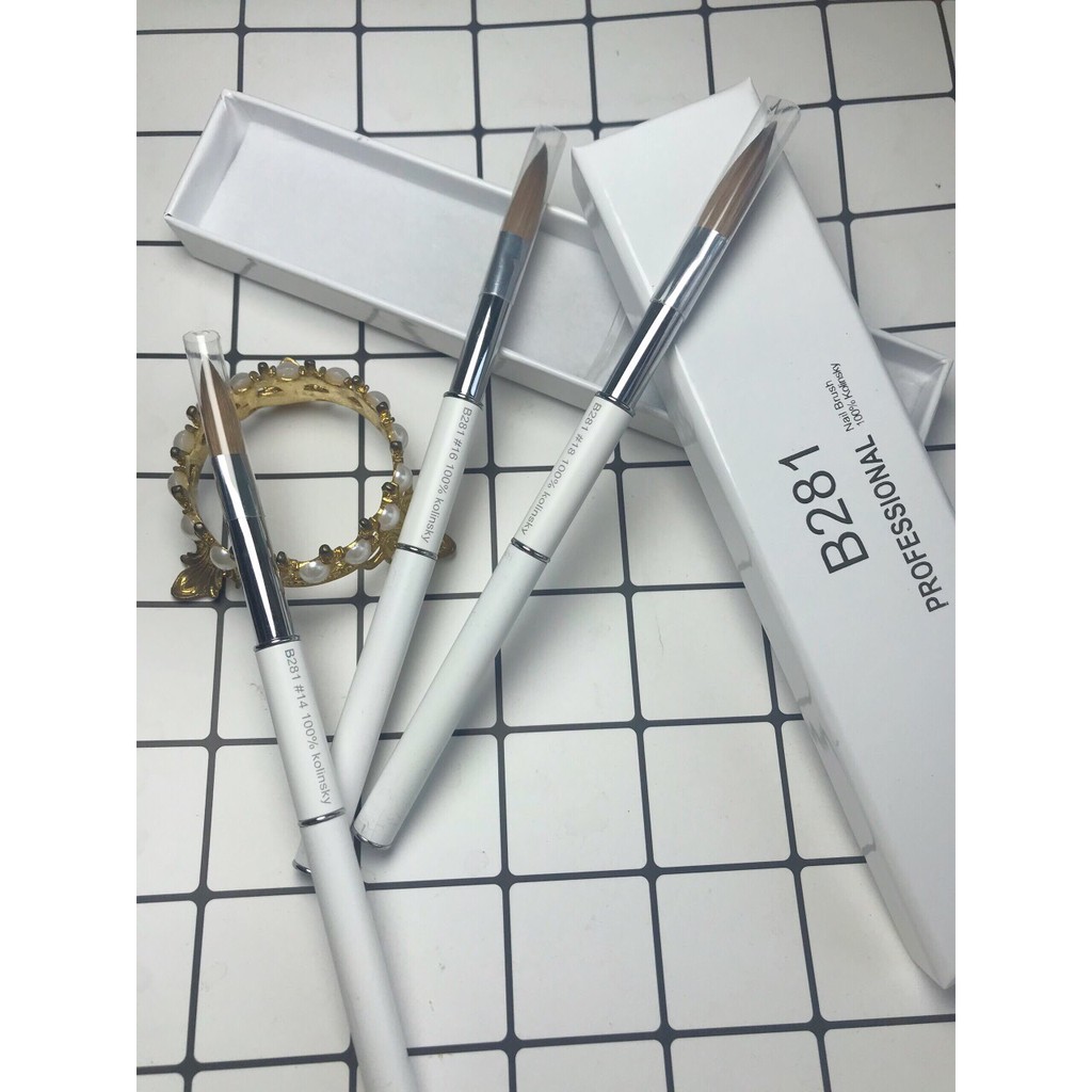 [ Hàng Chính Hãng ] Cọ Đắp Bột B281 Cao Cấp 100% Kolinsky Lông Tự Nhiên