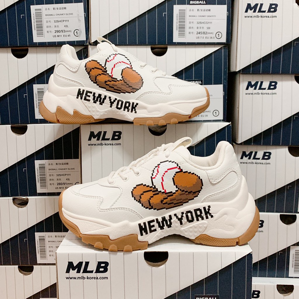 Giày thế thao Sneakers nam nữ, 𝐌𝐋𝐁 NY vàng MLB Các Mẫu Nam/Nữ 1.1 bản in 3d Da Bò Đế Cao Siêu Hot Full Size (36-43)