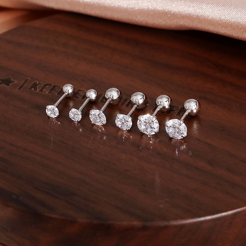 Khuyên Tai Nữ Khuyên Tai Bông Tai 1 Cặp Bông Tai Xoắn Ốc Bằng Thép Titan Đính Đá Zircon Thời Trang Cho Nữ