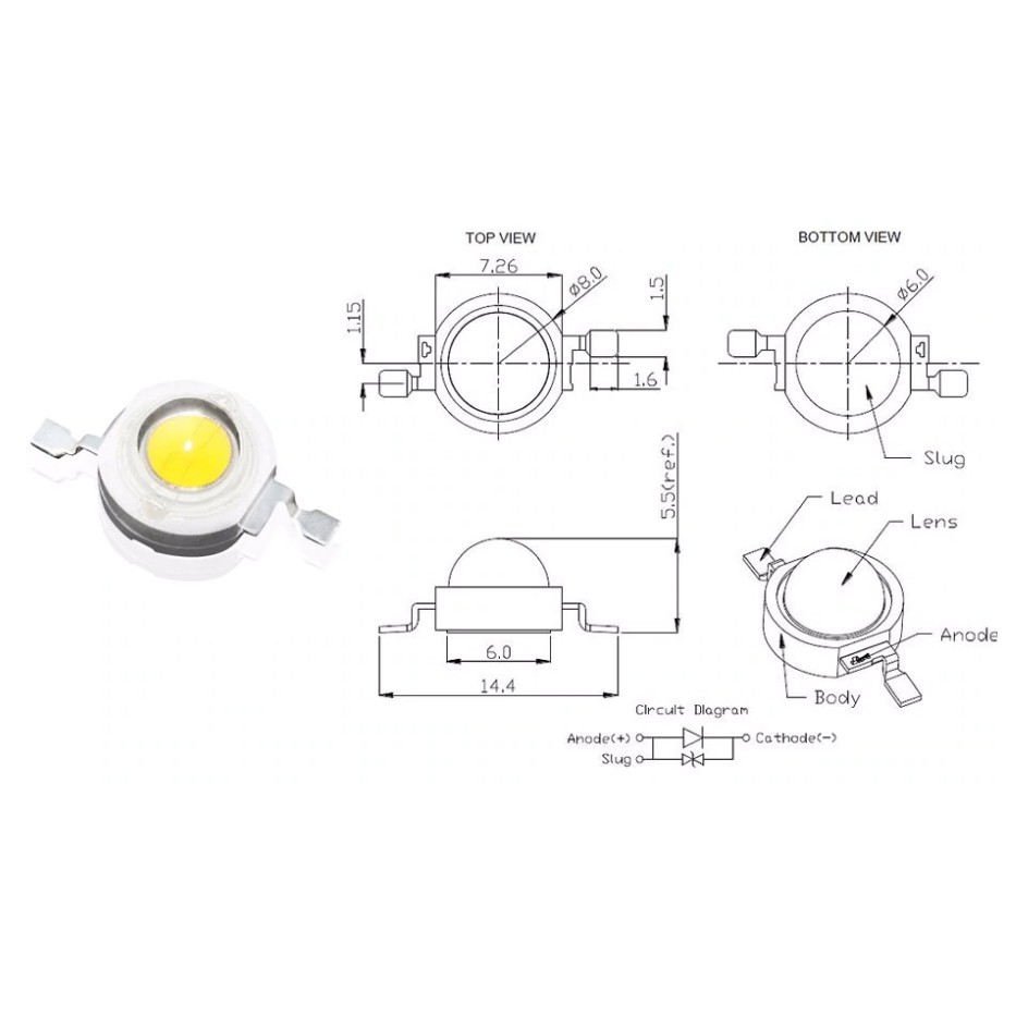 Combo 10 Chip LED 1W Công Suất Cao Hiệu Epistar