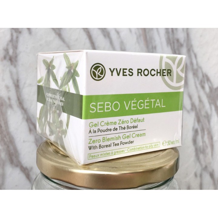 Gel cream dưỡng kiềm dầu Zero Defaut - Sebo Vegetal Yves Rocher 50ml