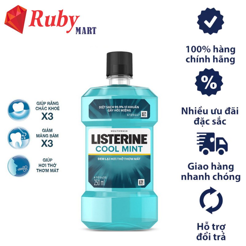 Nước Súc Miệng Listerine Cool Mint 750ml