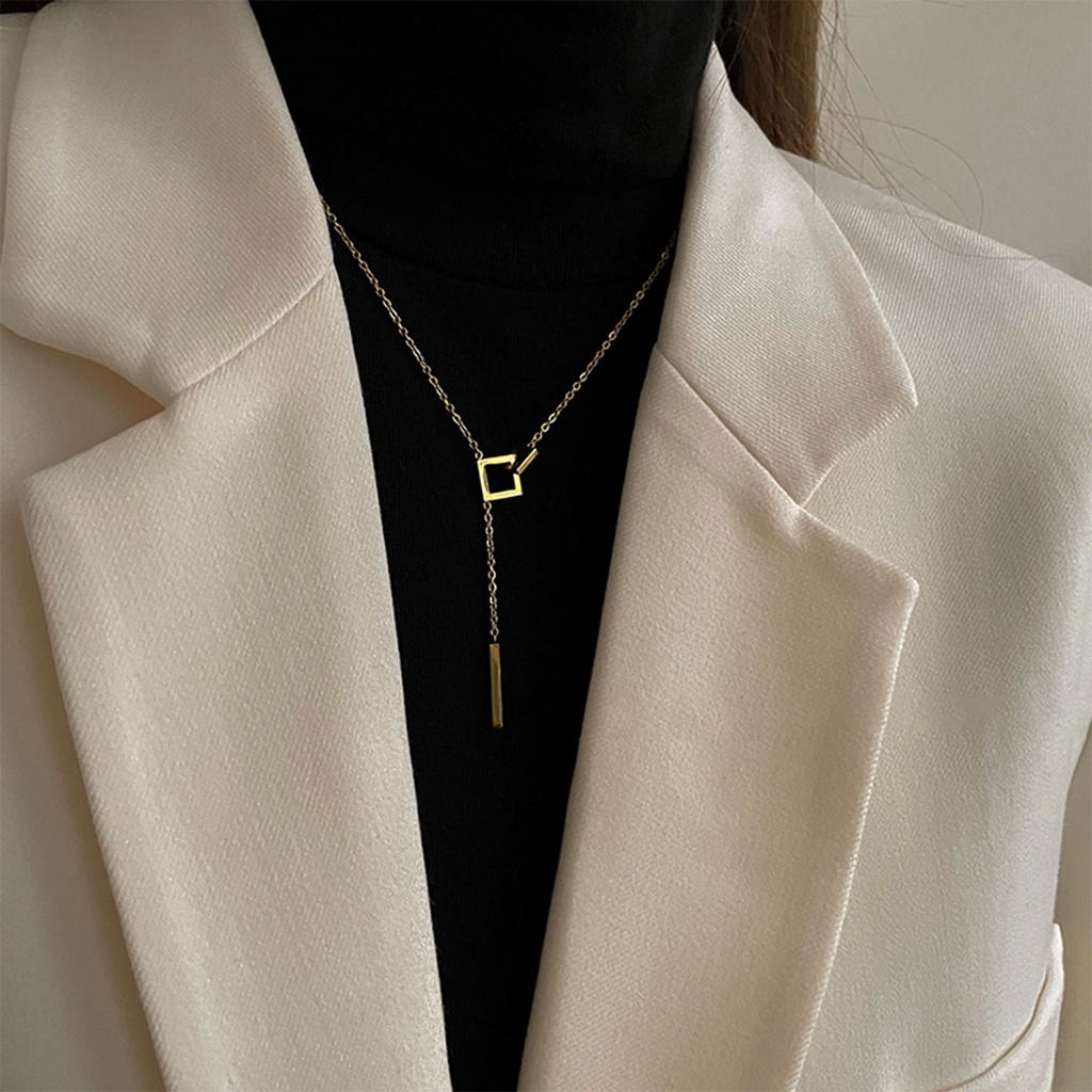 Dây Chuyền Bạc Sterling Kiểu Dáng Hình Học Cao Cấp Sang Trọng