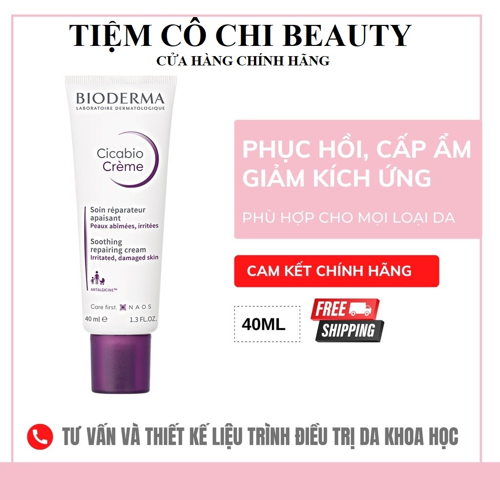 Kem dưỡng phục hồi da Bioderma Tím Cicabio Creme 40ml