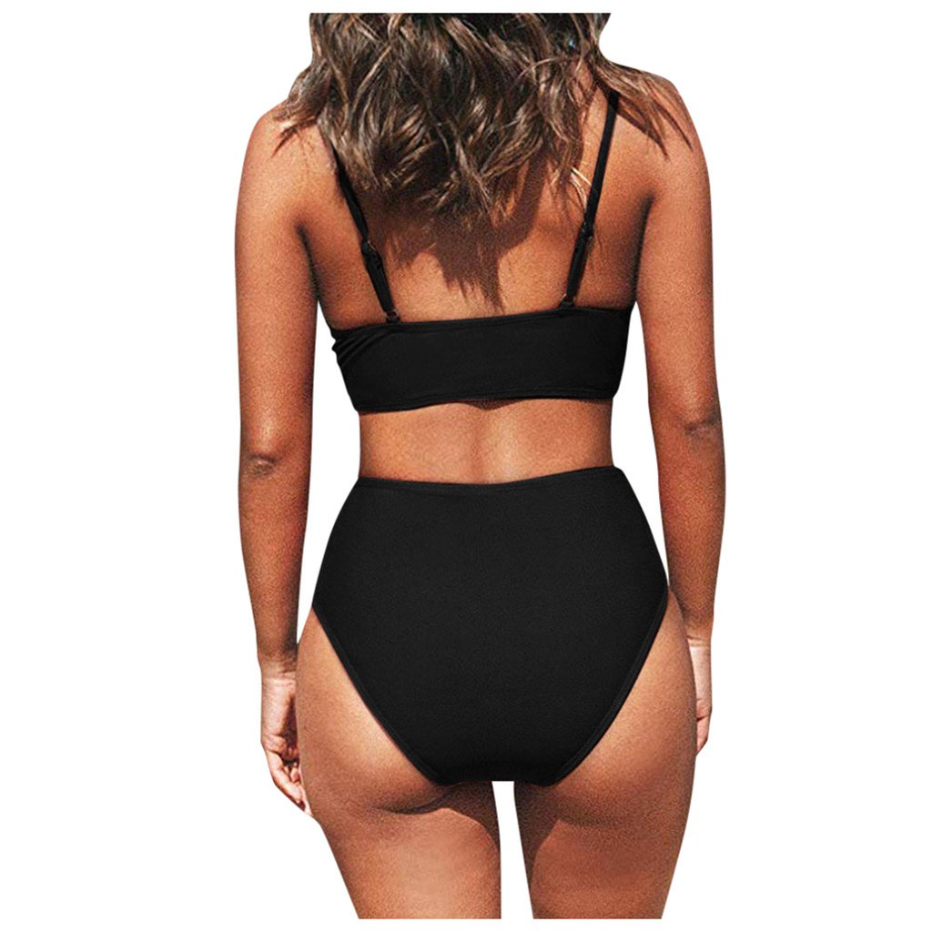 Bộ đồ tắm bikini lưng cao xẻ cổ chữ V gợi cảm cho nữ | BigBuy360 - bigbuy360.vn