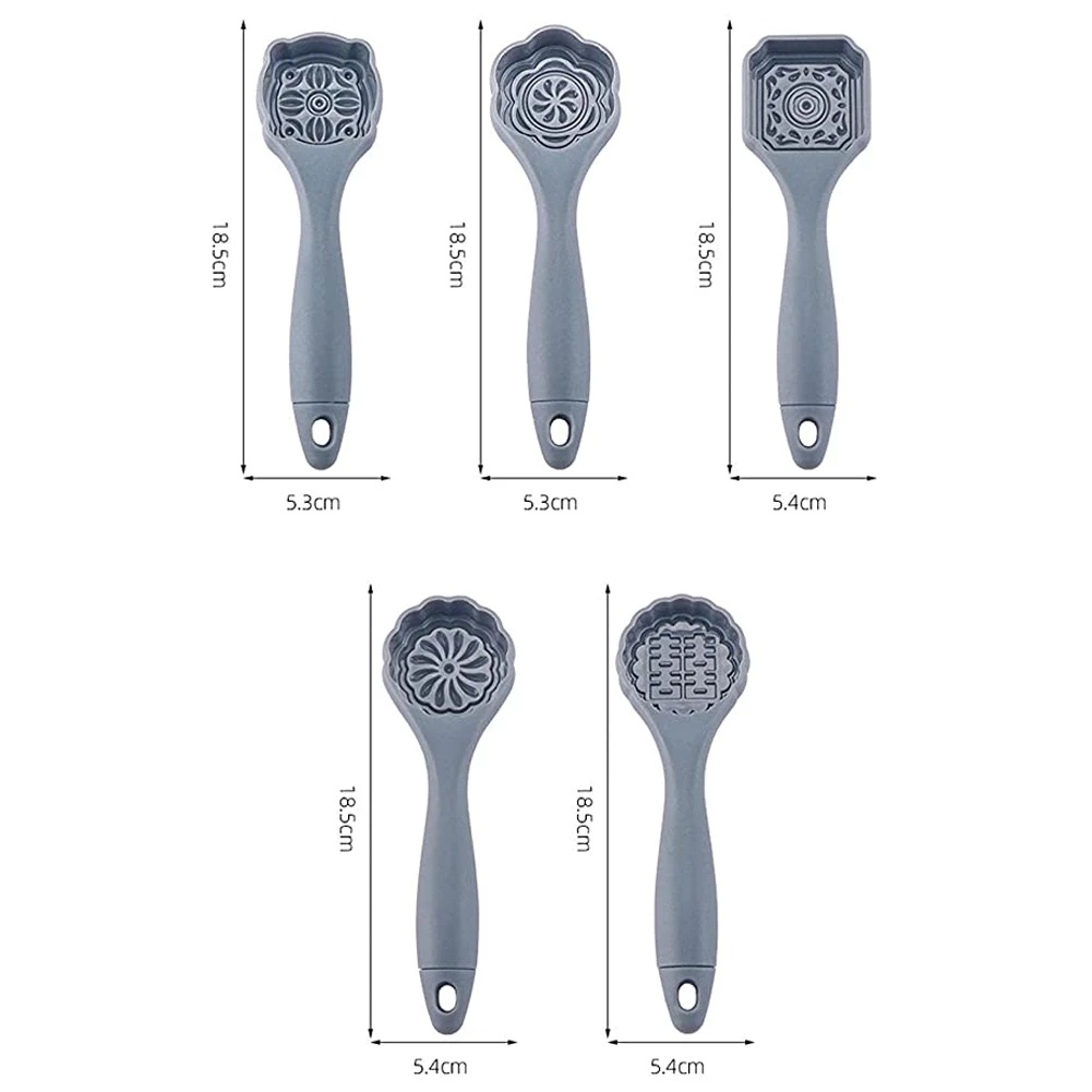 Dụng cụ làm bánh Khuôn bánh trung thu hình hoa Dụng cụ nhà bếp màu xám Khuôn bánh trung thu PР Khuôn bánh trung thu Lễ hội Khuôn bánh trung thu Khuôn ép nhựa Bánh quy cắt thịt veel