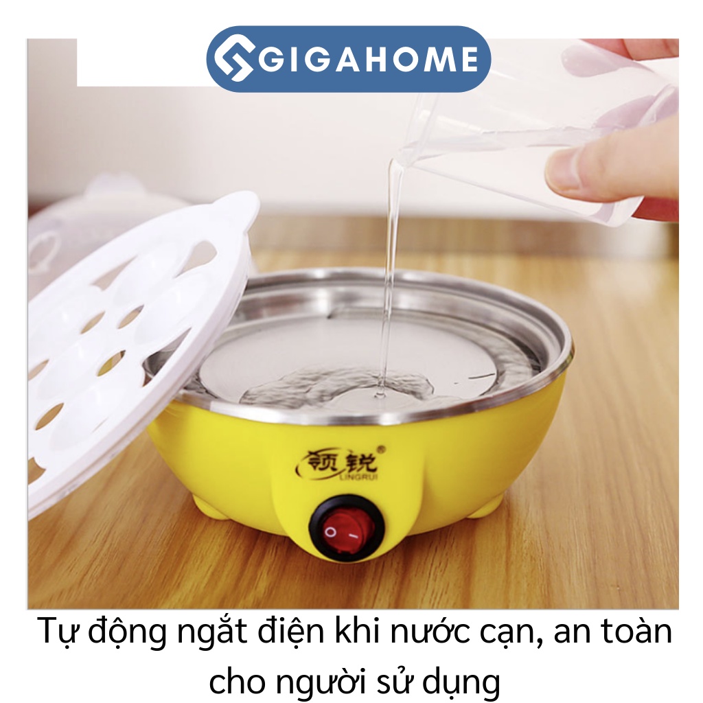Nồi Hấp Trứng, Bánh Bao 2 Tầng Mini Đa Chức Năng GIGAHOME Tiện Lợi 6034