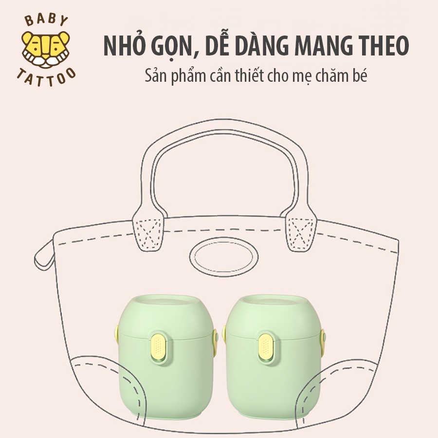 Hộp Đựng Sữa Bột Cao Cấp Chuyên Dụng BABY TATTOO, Chống Ẩm Mốc, Không Mùi, An Toàn Cho Bé