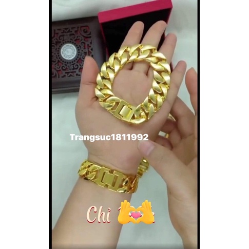 lắc tay mạ vàng nam nữ đều đeo được to 1 lượng