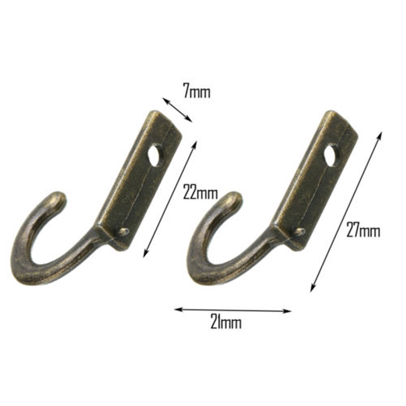 Set 10 Móc Treo Đồ Gắn Tường Bằng Kim Loại Phong Cách Cổ Điển Kèm Ốc Vít