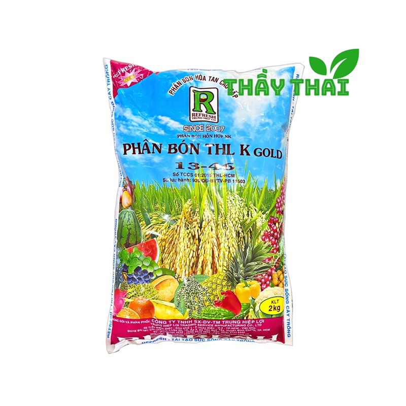 Kali trắng KNO3 THL [CHÍNH HÃNG] Phân Bón Hòa Tan Cao Cấp THL K Gold  (13 - 46 ) Gói 2kg Multi K Gold-Kích thích ra hoa