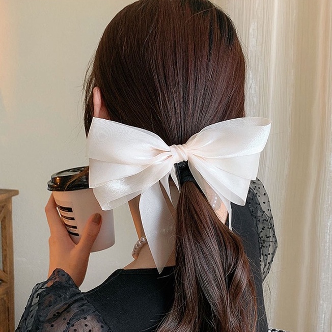 Kẹp Tóc Nơ Sau Lưng Bằng Kim Loại Loại Lớn Cá Tính Cho Nữ