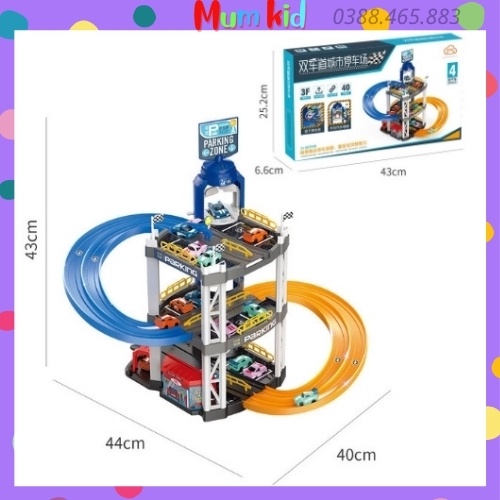 Bộ đồ chơi lắp ghép, lắp ráp mô hình bãi đậu xe thành phố 3 tầng cho bé trai và bé gái 2 3 4 5 6 7 8 tuổi MUMKID2