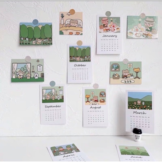 Set 12 tấm thiệp lịch 2021 đạo cụ chụp ảnh - Cô gái nhỏ | BigBuy360 - bigbuy360.vn