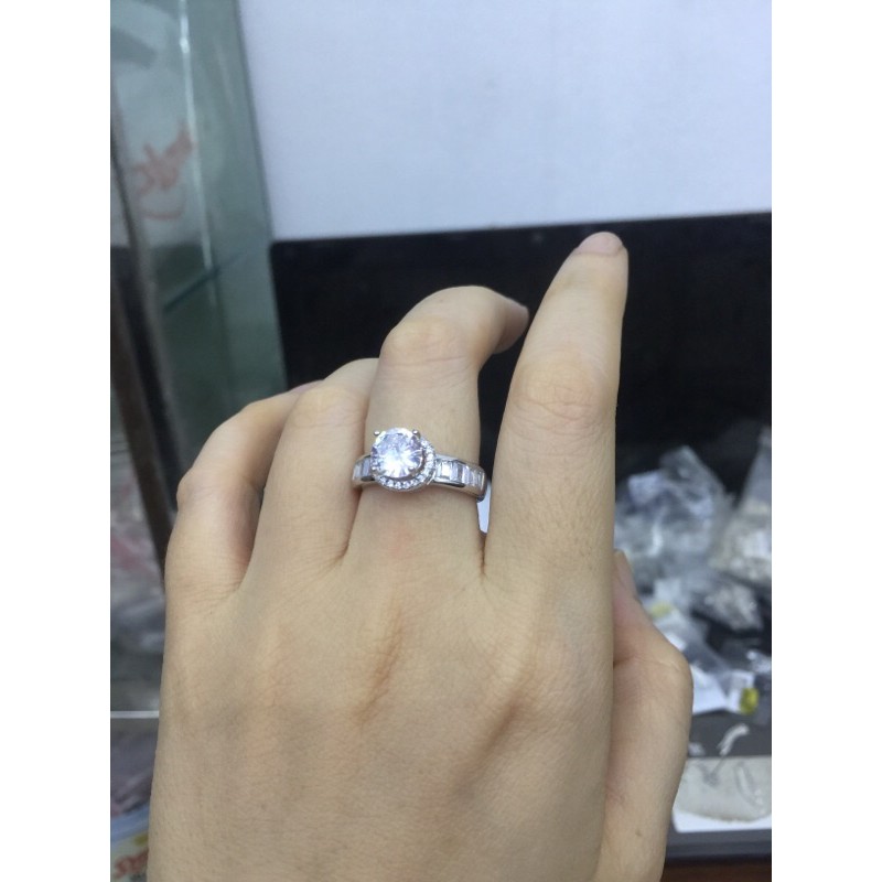Nhẫn bạc mạ vàng trắng siêu sang chảnh NGỌC MẬU