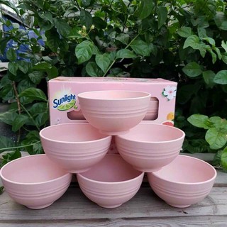 BỘ 6 CHÉN LÀM TỪ LÚA MẠCH MÀU HỒNG SIÊU XINH🌸🌸