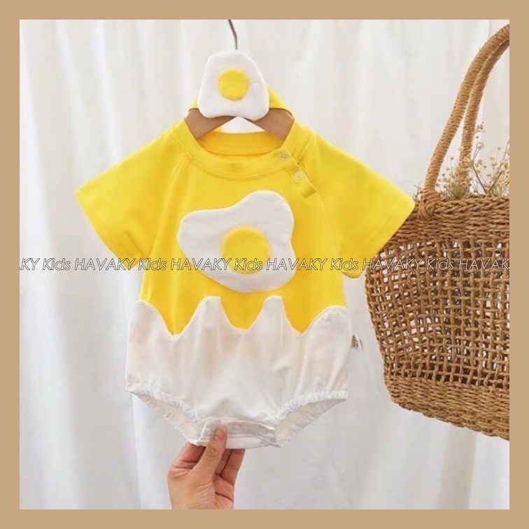 Bộ Body Hè Cộc Tay Hình Trứng Ốp La Đáng Yêu Cho Bé, Quần Áo Trẻ Em Havaky Kids - BD003