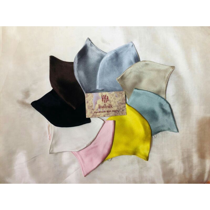 KHẨU TRANG LỤA SATIN HANHSILK MÁT MỀM NHẸ DÀY ĐẸP