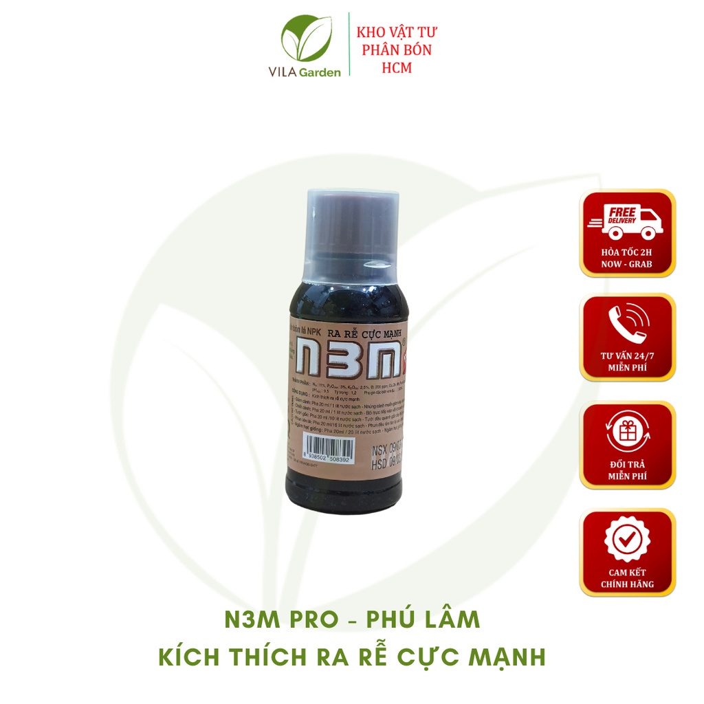 Phân Bón Lá kích rễ n3m dạng nước 100ml - Ra Rễ Cực Mạnh N3M PRO