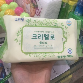 Khăn giấy ướt Hàn quốc Natural velvety Touch 100 tờ /bịch