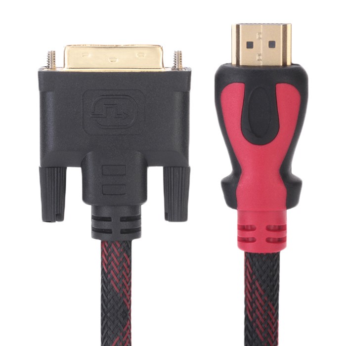 Cáp chuyển đổi HDMI sang DVI-D 24+1 vỏ lưới chống nhiễu