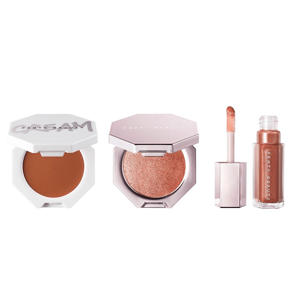 SET TẠO KHỐI, MÁ HỒNG, SON BÓNG FENTY BEAUTY GLOW TRIO FACE LIP & BODY SET [CÓ TÁCH SET] | BigBuy360 - bigbuy360.vn