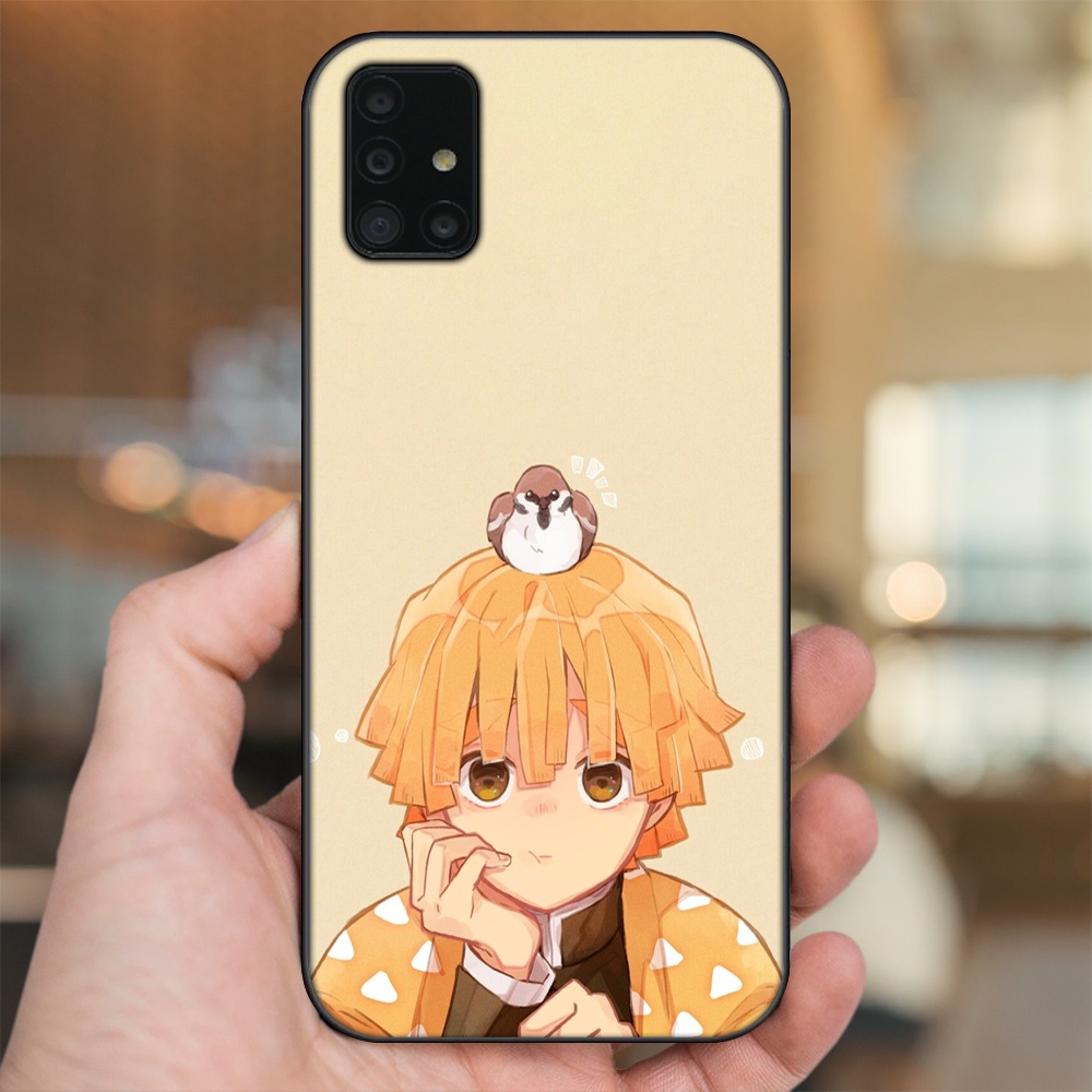 Ốp lưng Samsung A51, A71 viền đen in hình Zenitsu Kimetsu no Yaiba