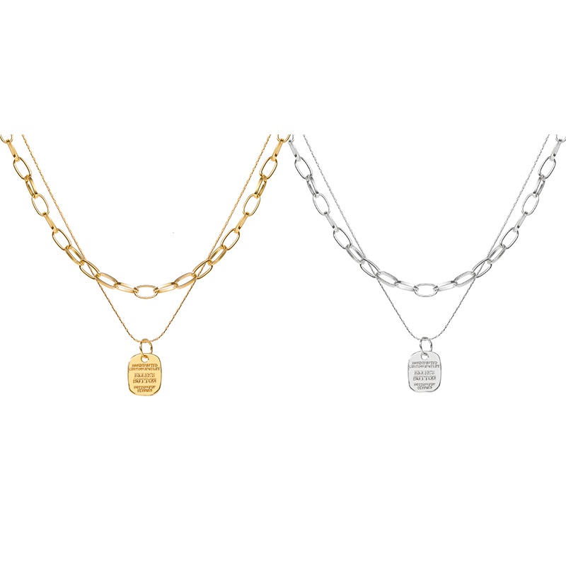 Vòng cổ choker mặt kim loại khắc chữ phong cách cổ điển cho nữ