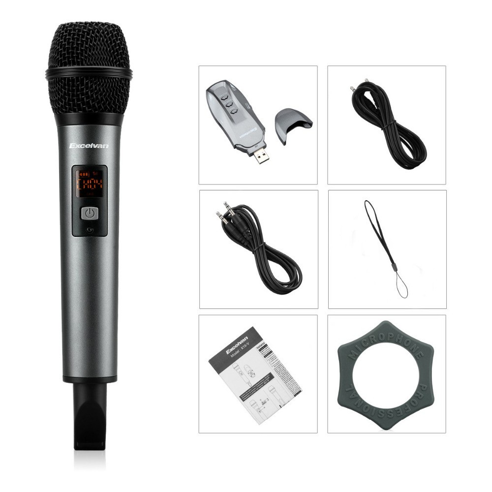 Micro Karaoke không dây Excelvan K18V cho loa Harman Kardon, JBL, Marshall