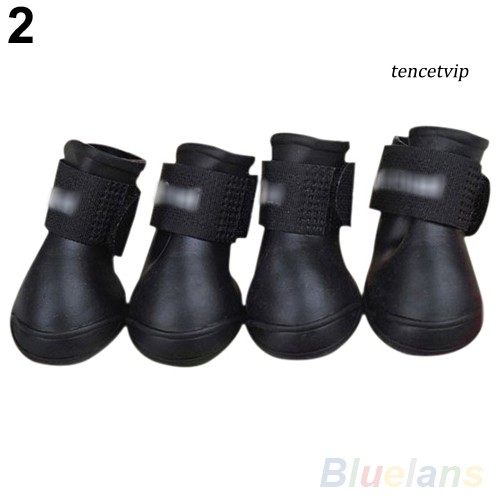Set 4 giày bốt cao su đi mưa xinh xắn dành cho thú cưng