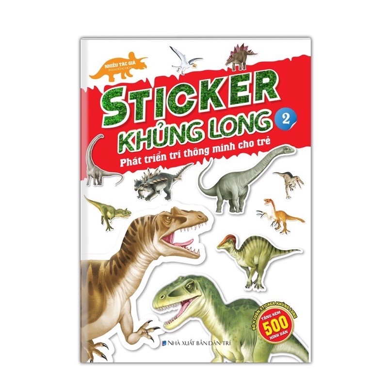 Sách-Combo 2c sticker khủng long phát triển trí thông minh tập 1 &amp; 2 (8 trang sticker dán hình)
