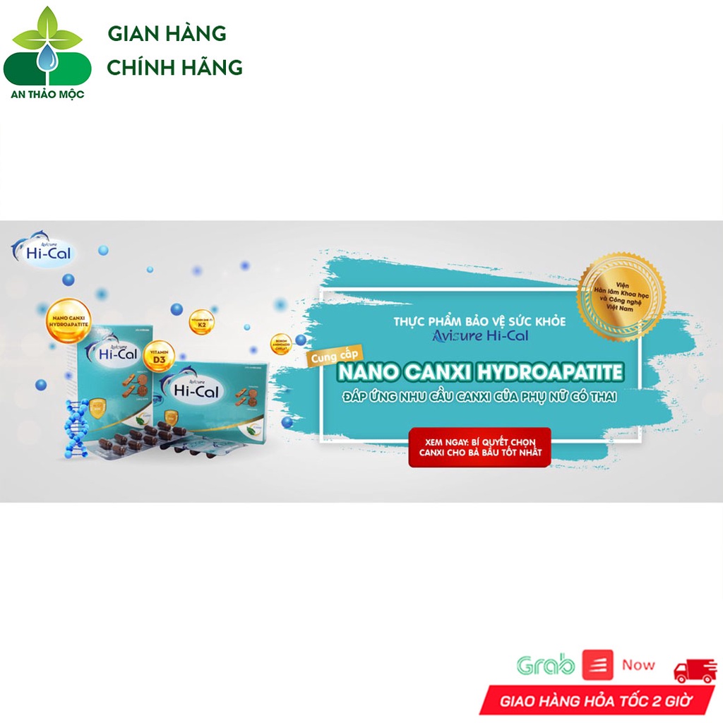 Viên Uống Avisure Hi Cal Canxi Nano Bổ Sung Calci Giảm Nguy Cơ Loãng Xương Răng Chắc Khỏe. Hộp 60 viên