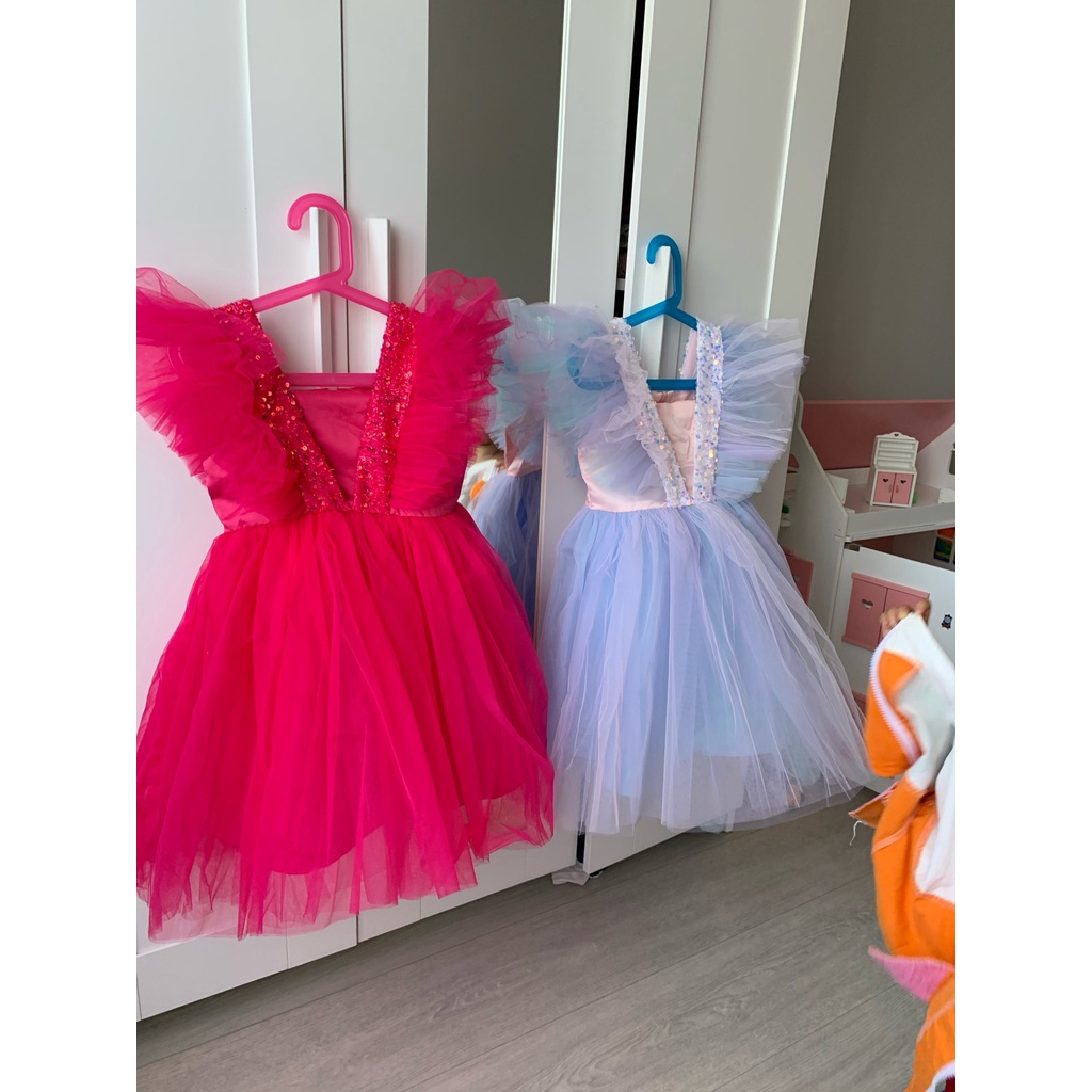 Wfrv Đầm Công Chúa Dự Tiệc Đính Kim Sa Sang Trọng Cho Bé Gái / Giáng Sinh / Halloween / Giáng Sinh
