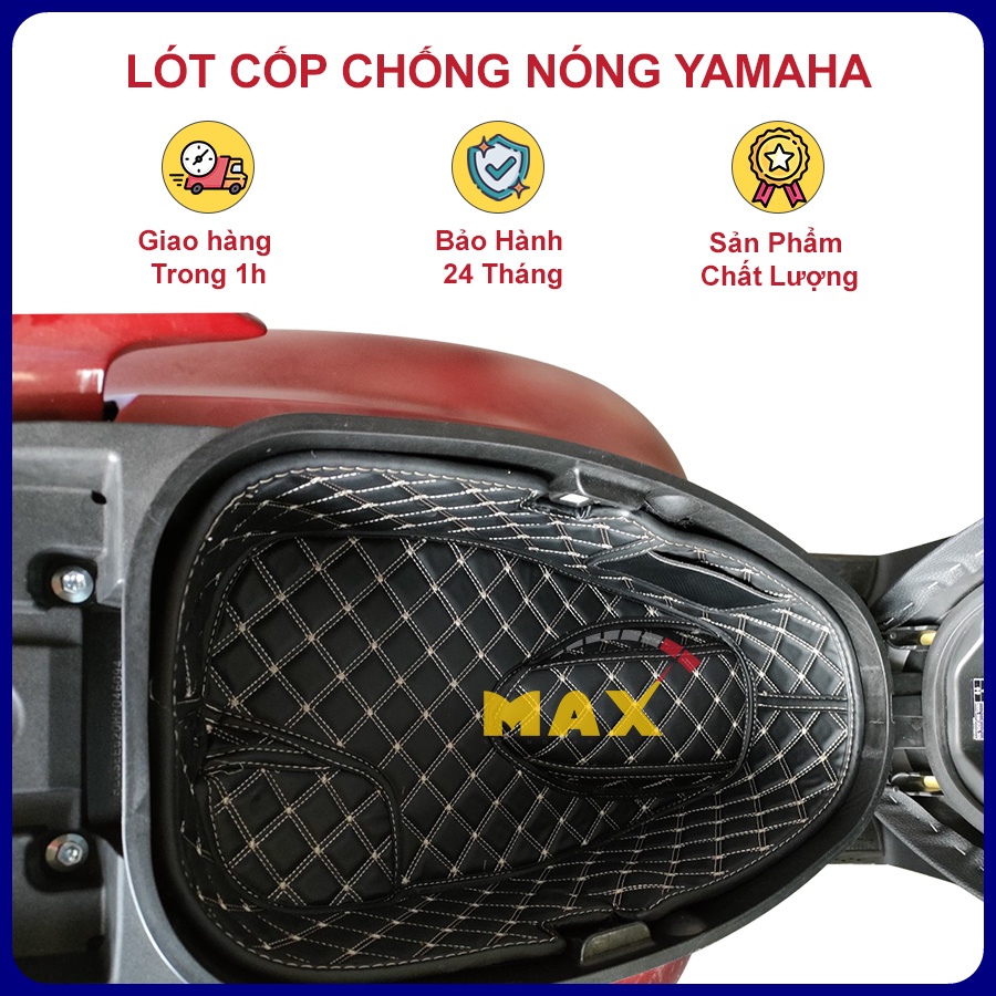 Lót Cốp Xe Máy YAMAHA Chống Nóng Lót Cốp Da GRANDE Dày 10mm Có Túi Đựng Giấy Tờ MAX STORE