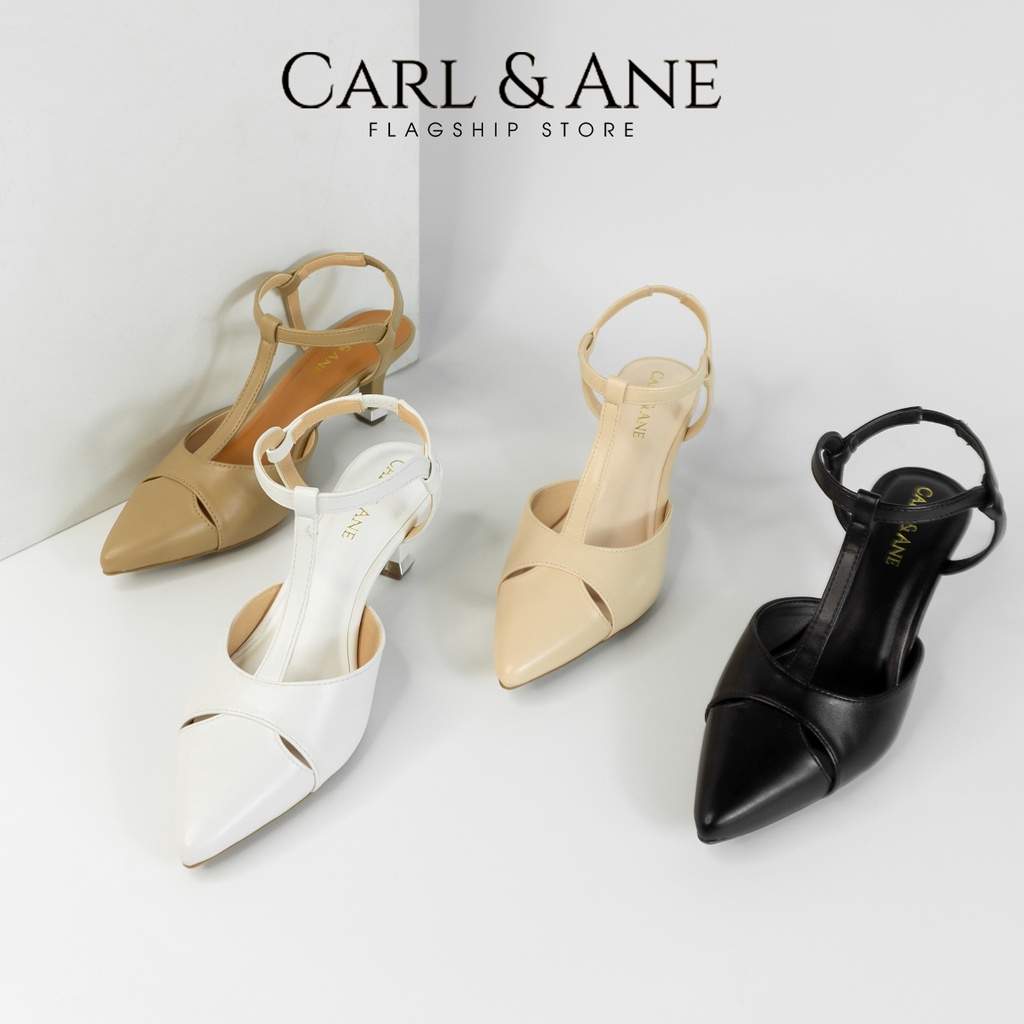 [Mã WABRTL3 -10% đơn 250K]Carl &amp; AneGiày cao gót bít mũi kiểu dáng Hàn Quốc cao 5cm màu trắng _ CL016